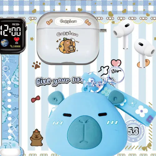TWS K-61A Cartoon Earbuds Plus Smart LED Band Gift Set