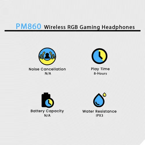 PM860 Wireless RGB Gaming Headphones