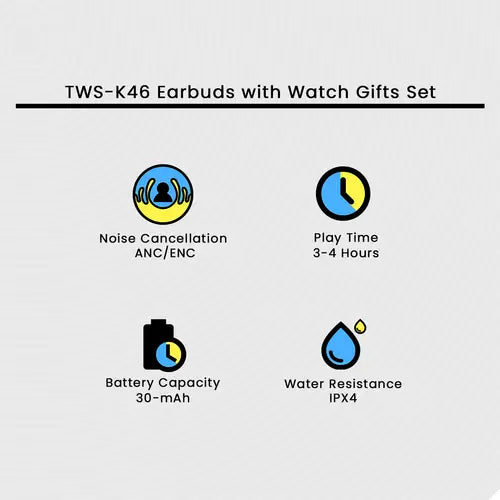 TWS-K46 Earbuds with Watch Gifts Set